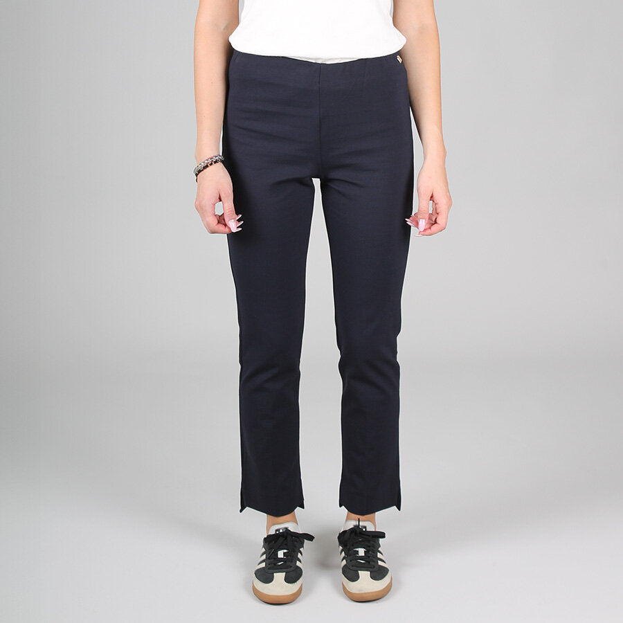 Pantaloni in Viscosa Elasticizzati a Gamba Dritta