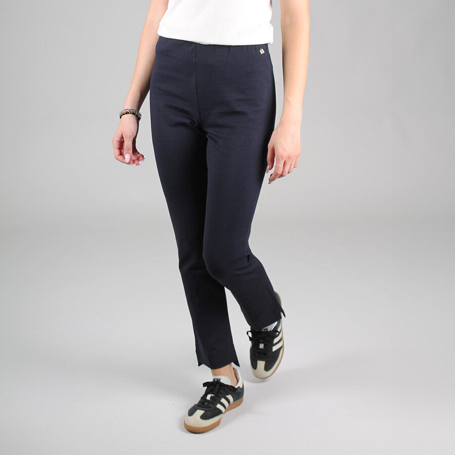 Pantaloni in Viscosa Elasticizzati a Gamba Dritta