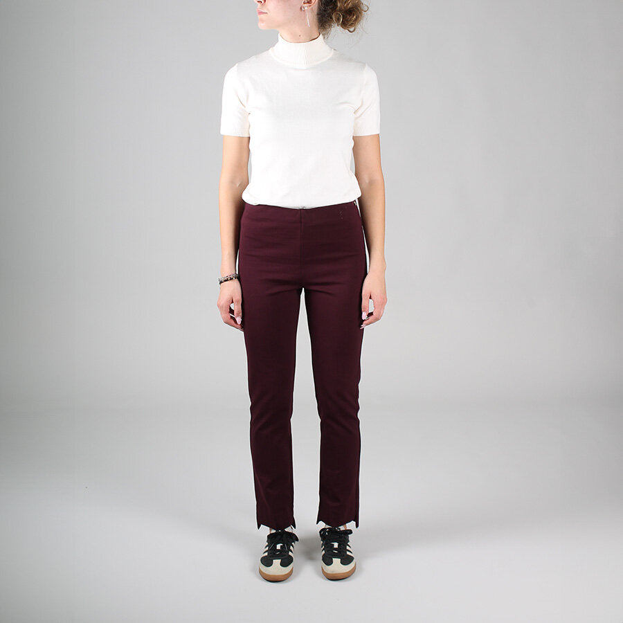 Pantaloni in Viscosa Elasticizzati a Gamba Dritta