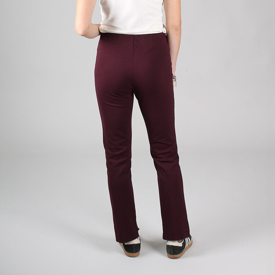 Pantaloni in Viscosa Elasticizzati a Gamba Dritta