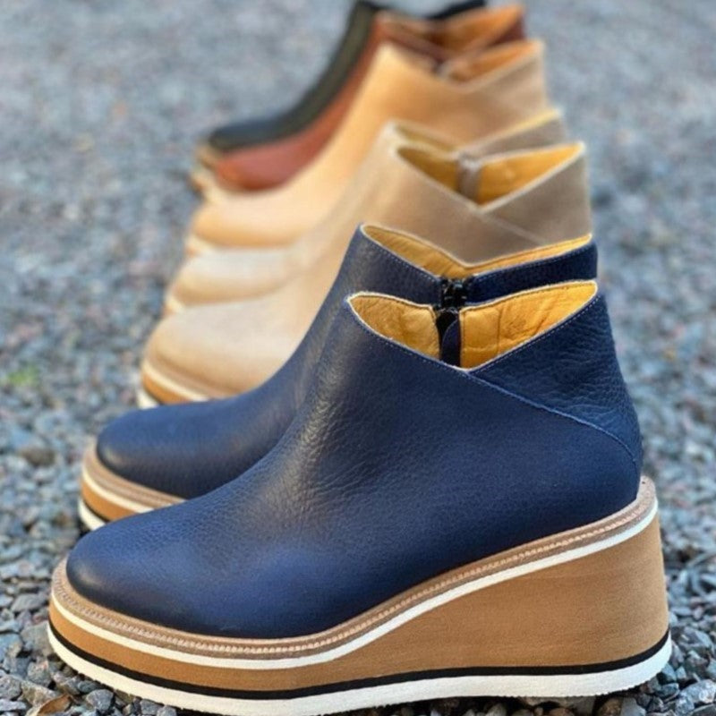 Stivaletti con Zeppa da Donna con Cerniera Laterale | Stivaletti Comodi e Facili da Indossare