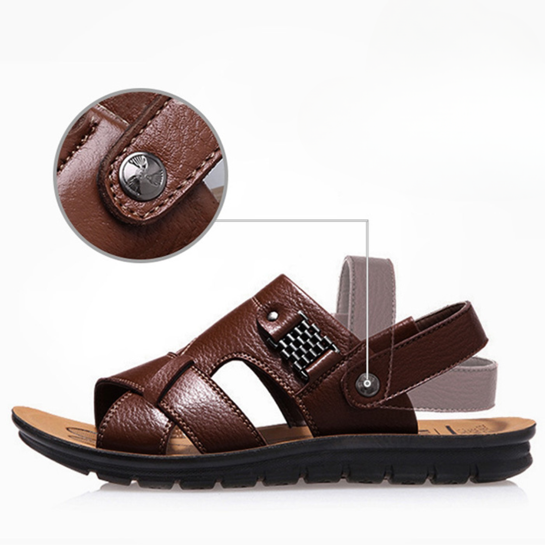 Sandalias ortopédicas de piel para hombre