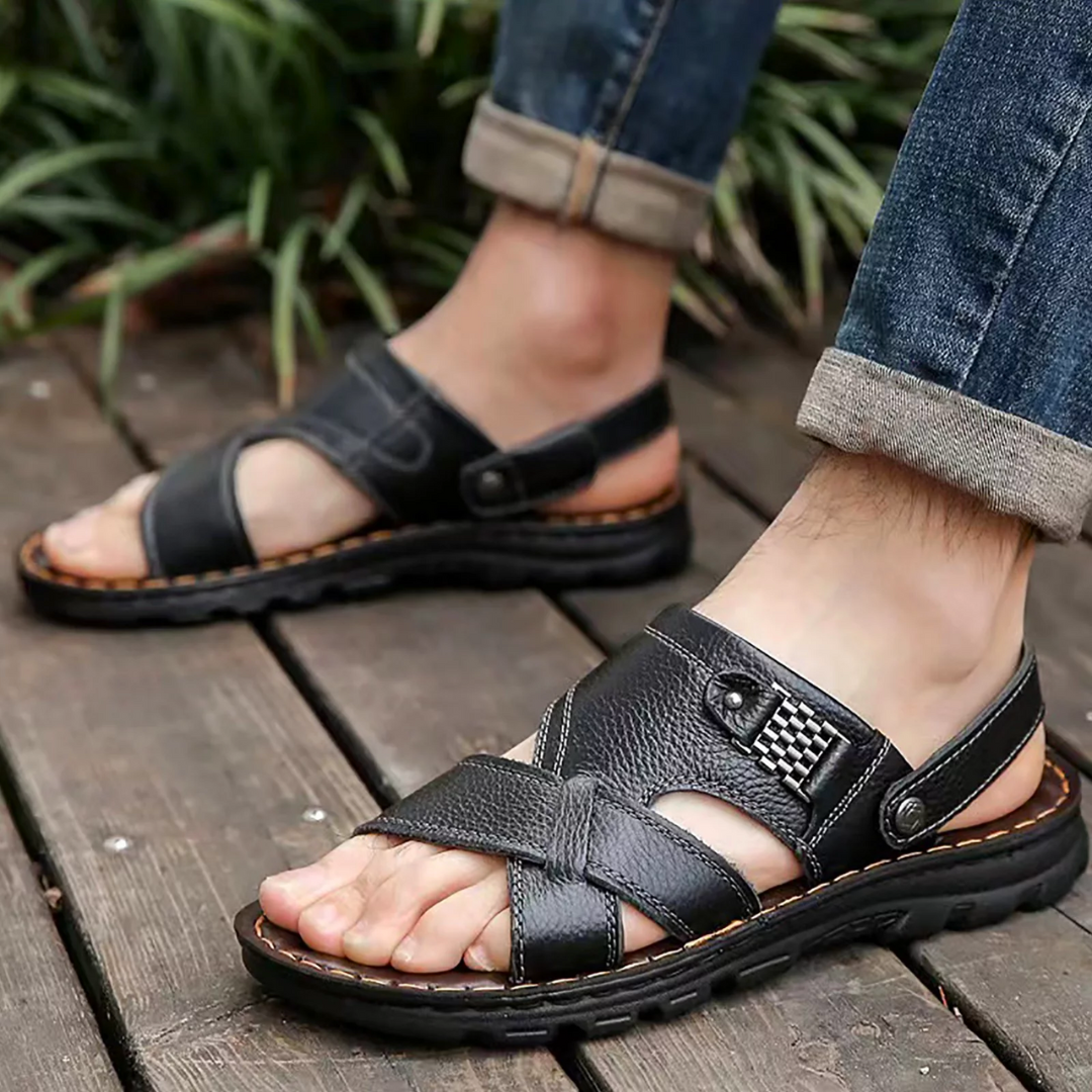 Sandalias ortopédicas de piel para hombre