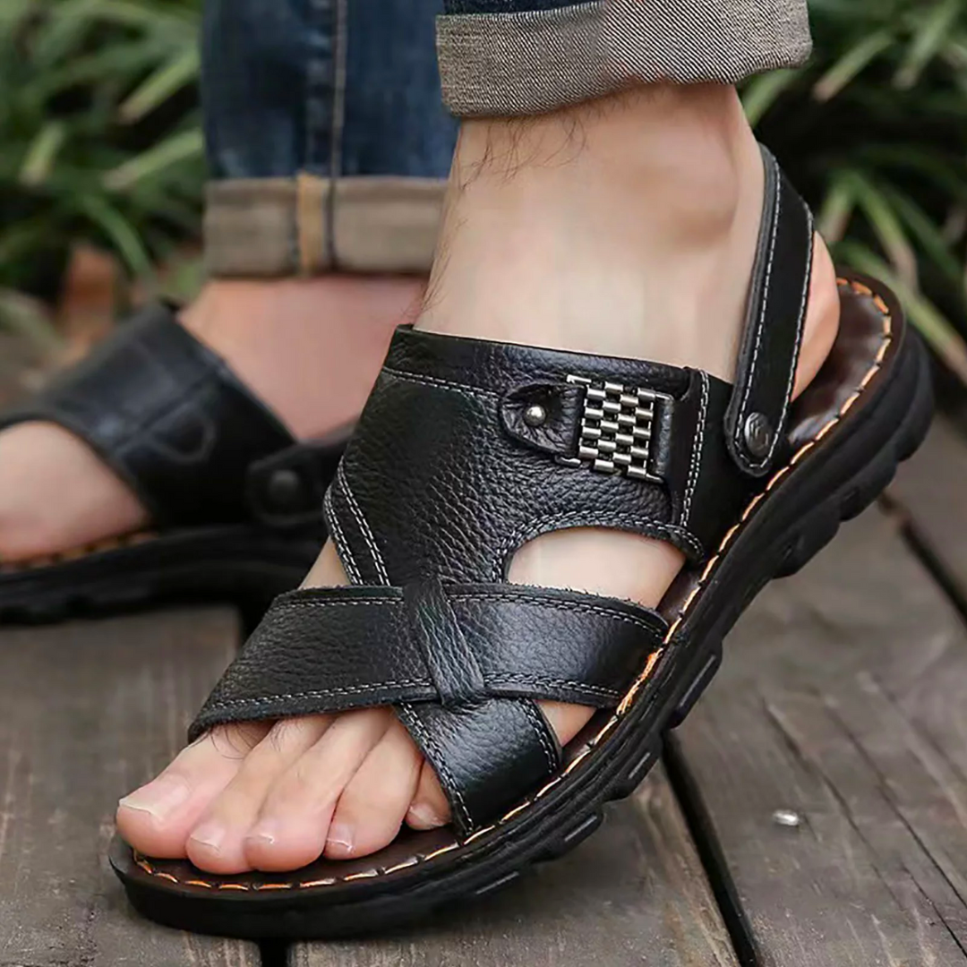 Sandalias ortopédicas de piel para hombre