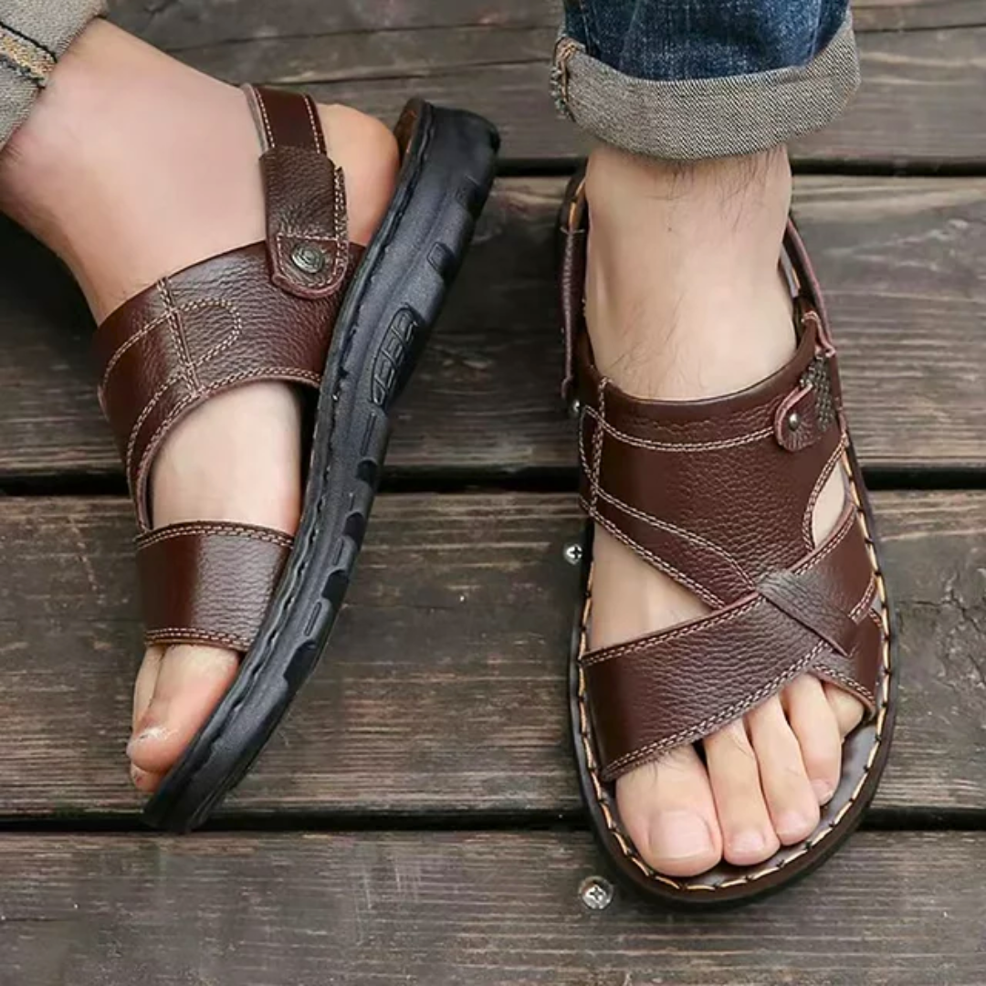 Sandalias ortopédicas de piel para hombre