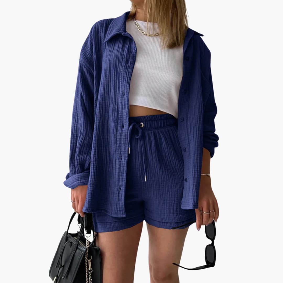 Two-Piece Summer Set | Women's Shirt and Shorts