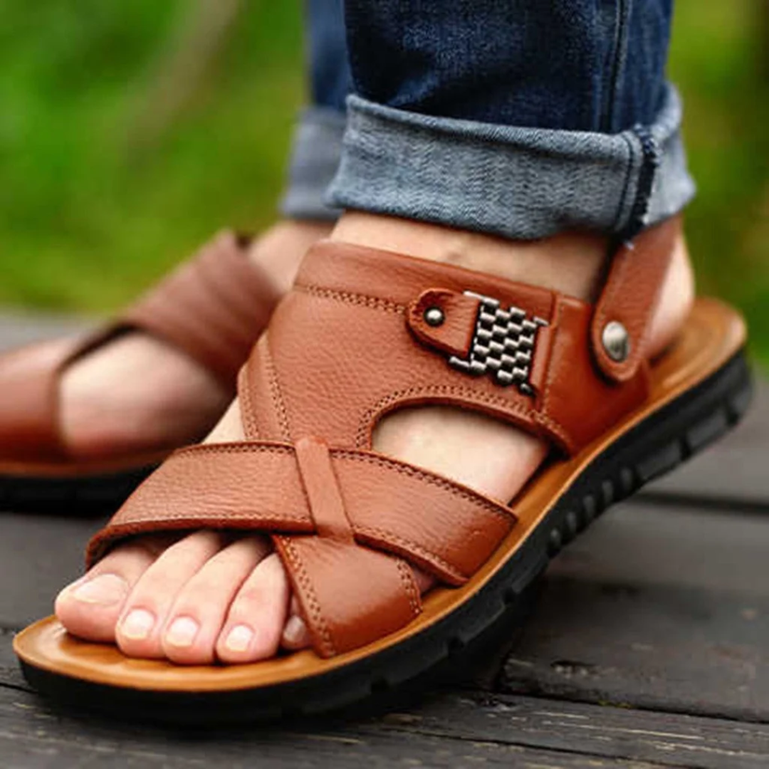 Sandalias ortopédicas de piel para hombre