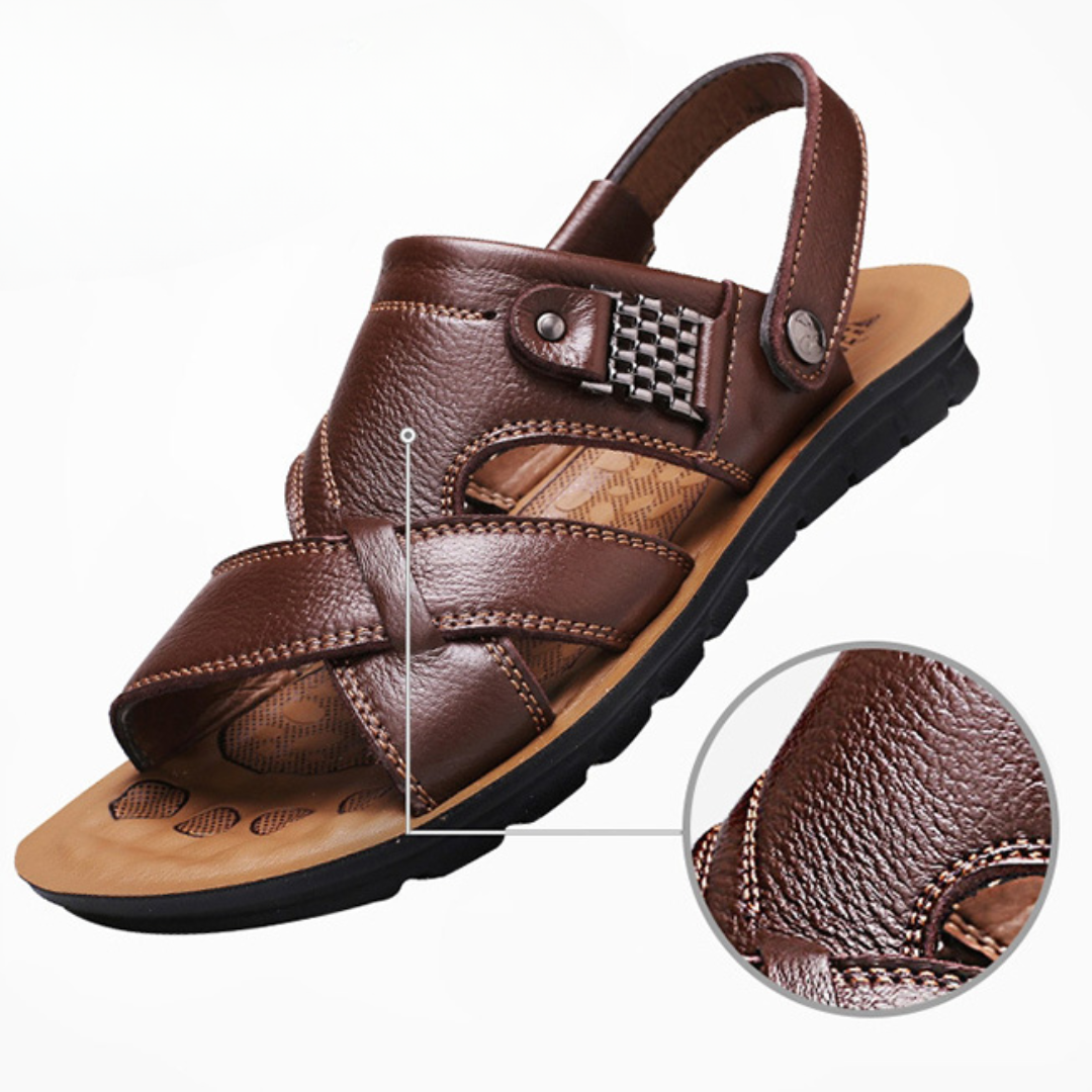 Sandalias ortopédicas de piel para hombre