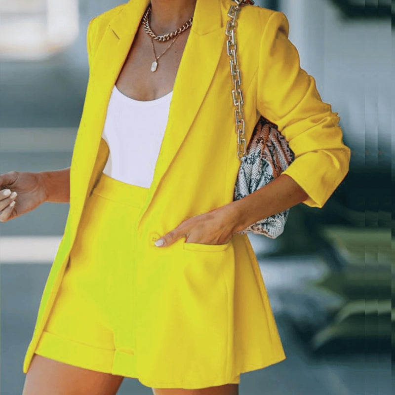 Women's Set with Blazer and Coordinated Shorts