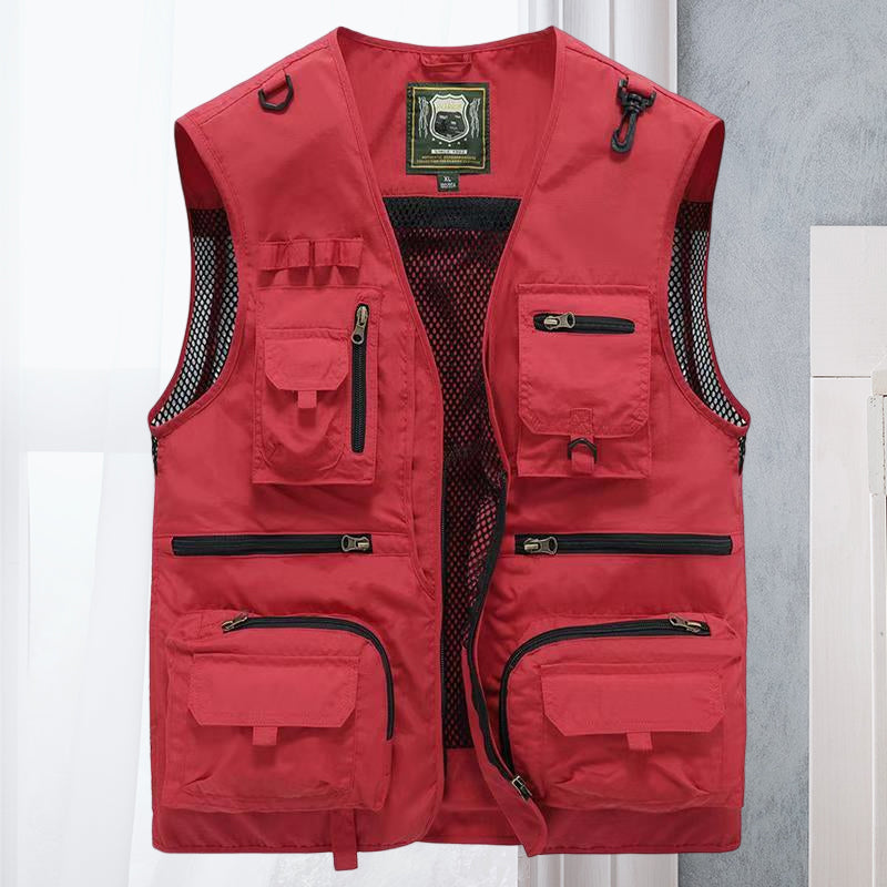 Men's Lightweight Summer Multi-Pocket Vest - Breathable Sleeveless Jacket
