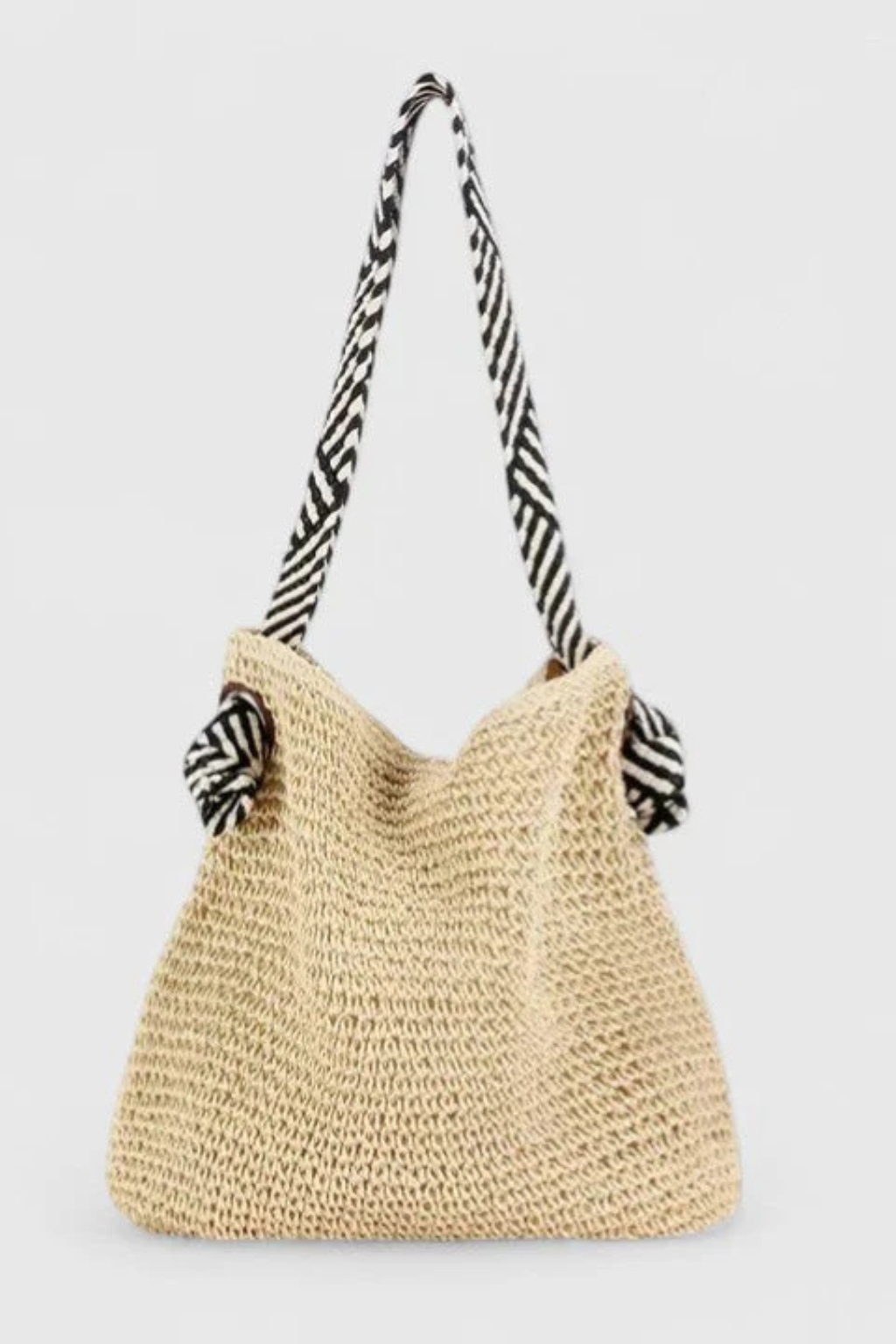 Briar | Sac cabas femme en paille tressée avec bandoulière contrastée