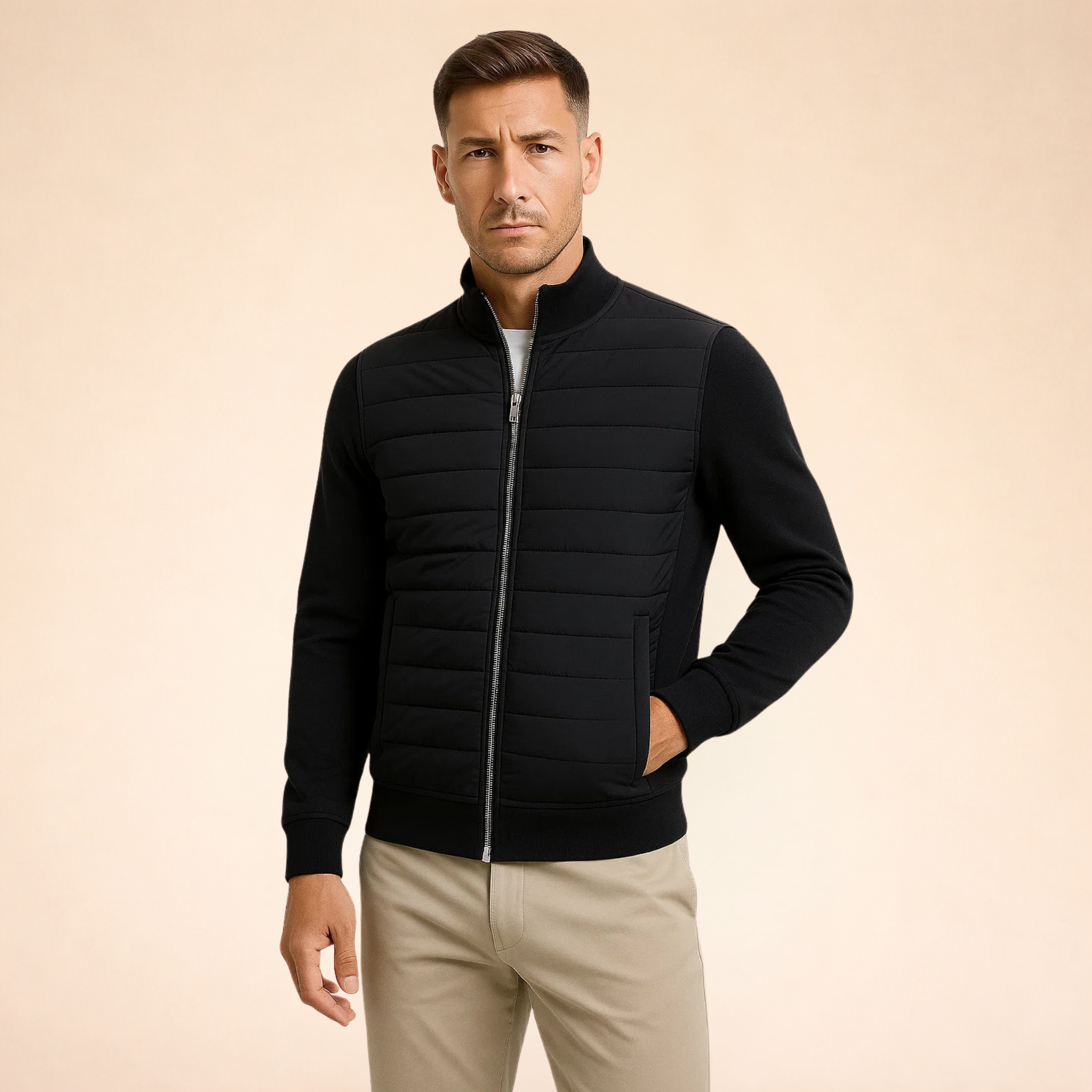 Men's Lightweight Quilted Jacket with Full Zip