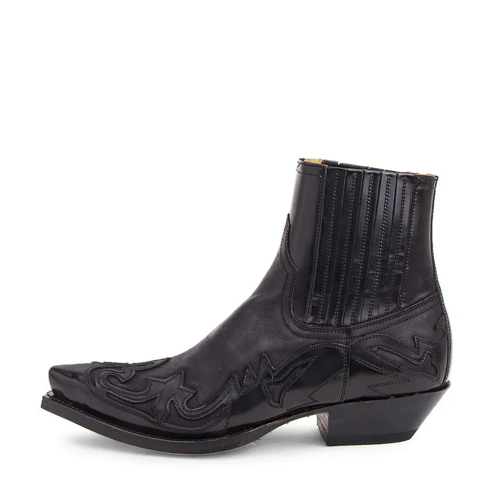 Bottes cowboy pour homme en cuir à bout pointu style western