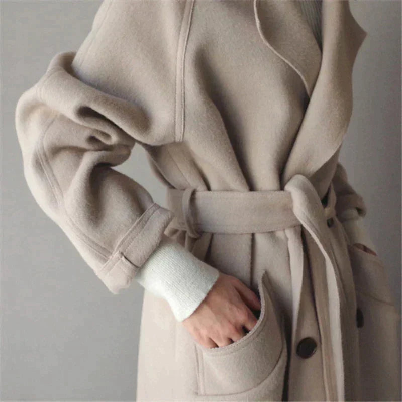 Cappotto Trench Lungo da Donna Caldo Oversize Invernale | Soprabito a Doppio Petto