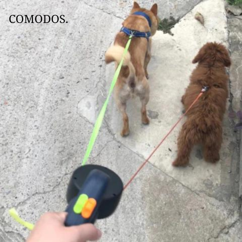 Double Retractable Dog Leash with 360° Tangle-Free System