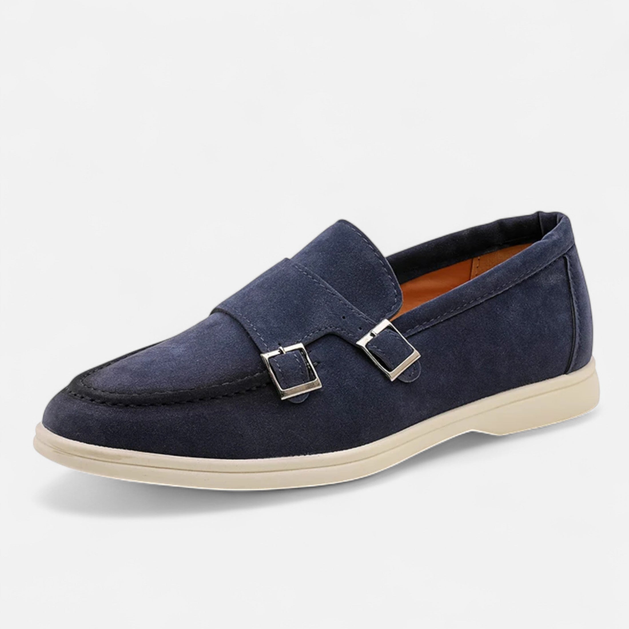 Mocasini Monk Strap din piele întoarsă pentru bărbați – Eleganță Slip-On