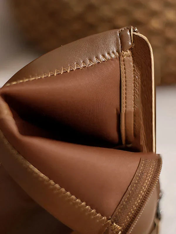 Stivaletti da Donna a Punta Quadrata | Stivaletti con Tacco Medio Largo e Cerniera