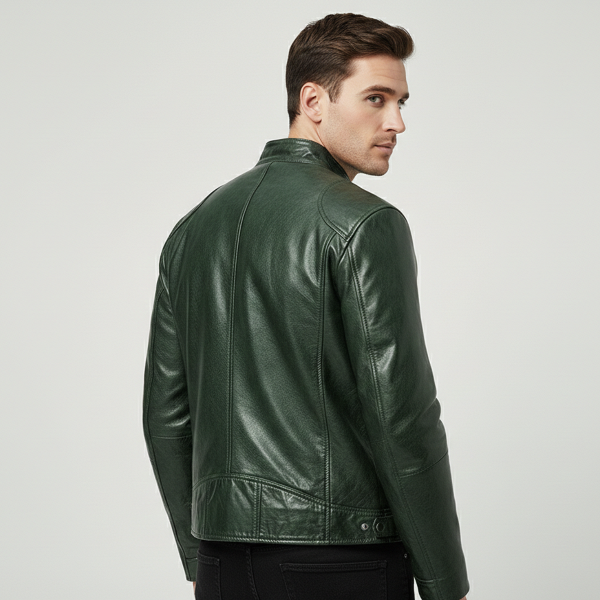 Giacca in Pelle Moderna da Uomo