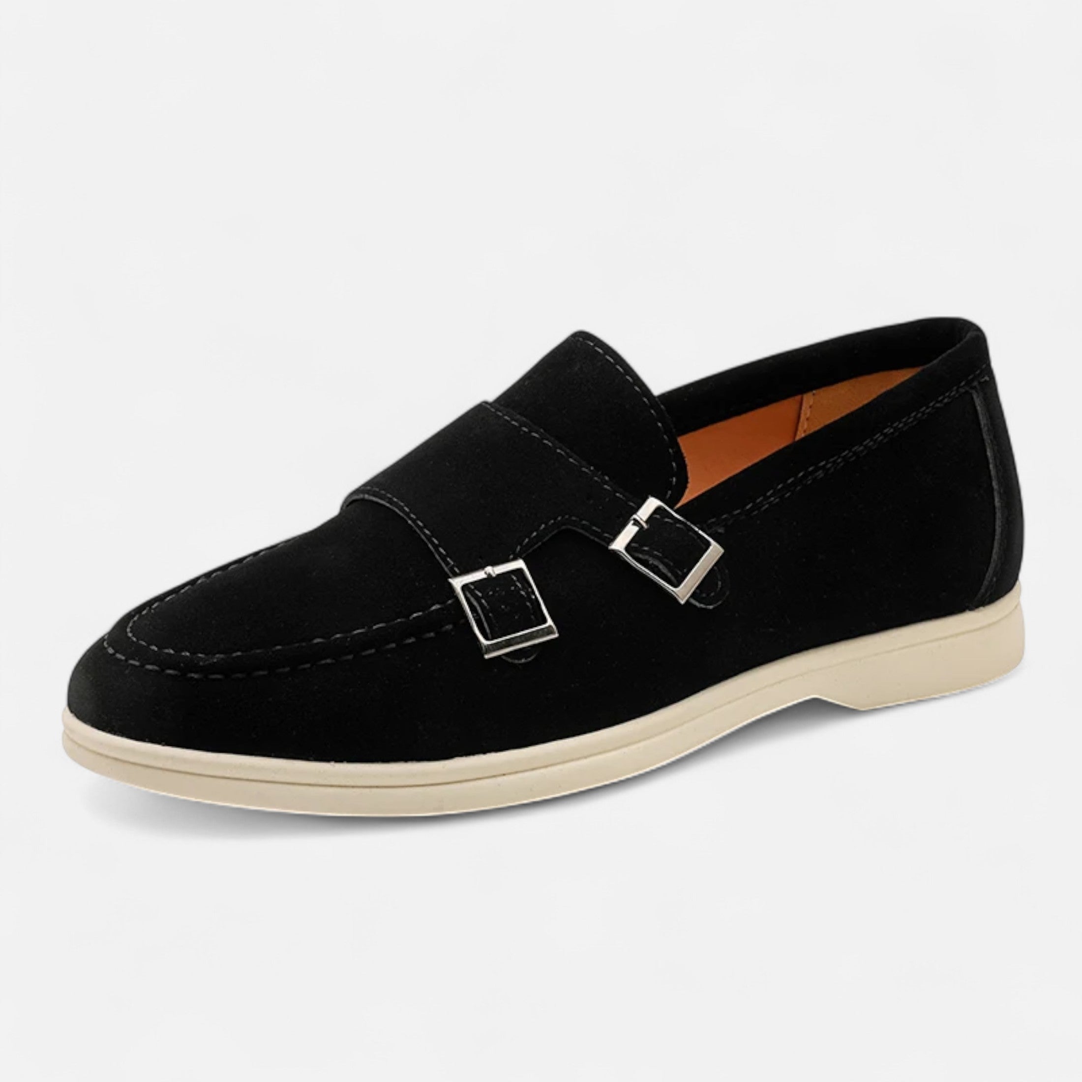 Men's Suede Monk Strap Loafers – Slip-On Elegance
