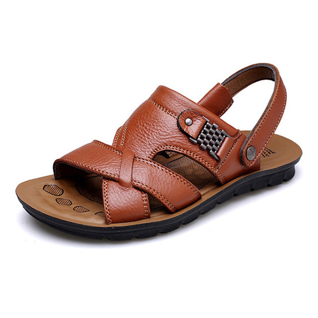 Sandalias ortopédicas de piel para hombre