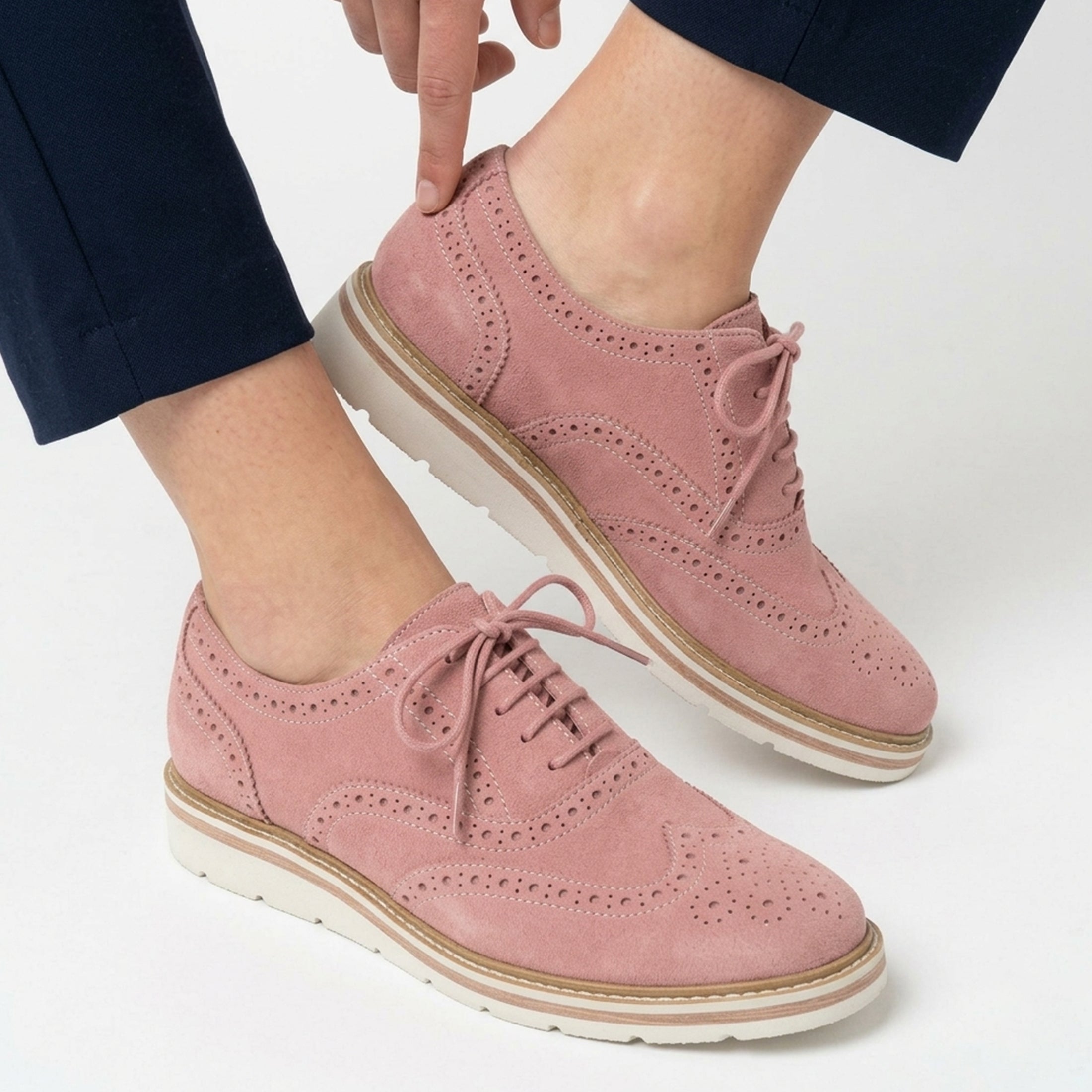 Chaussures Oxford pour femme à lacets avec semelle compensée