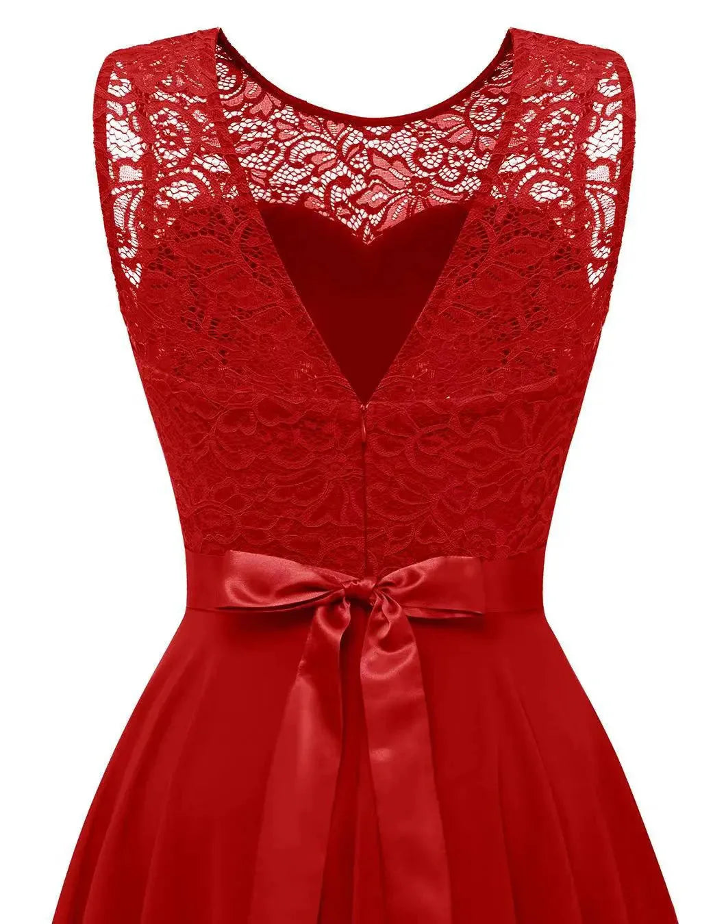 Abito da Sera Asimmetrico High-Low Elegante Senza Maniche