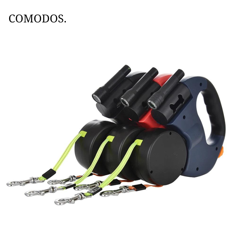 Double Retractable Dog Leash with 360° Tangle-Free System