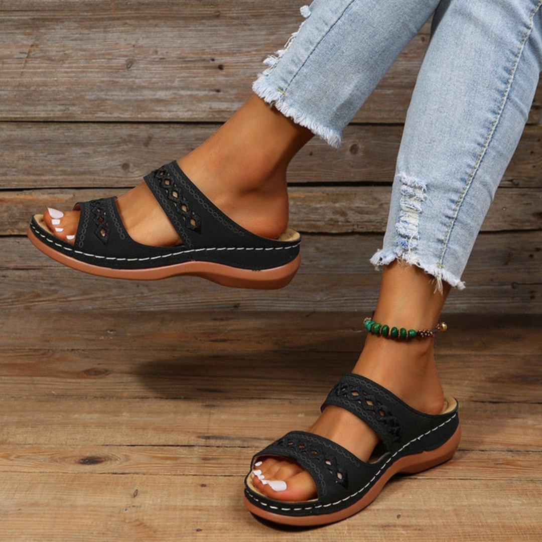 Sandalias ortopédicas para mujer con doble banda ajustable