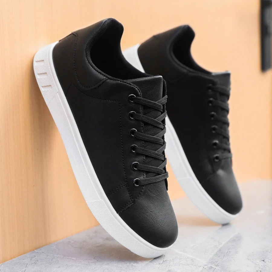 Elegante sneakers i læder til mænd - Casual sko med snørebånd