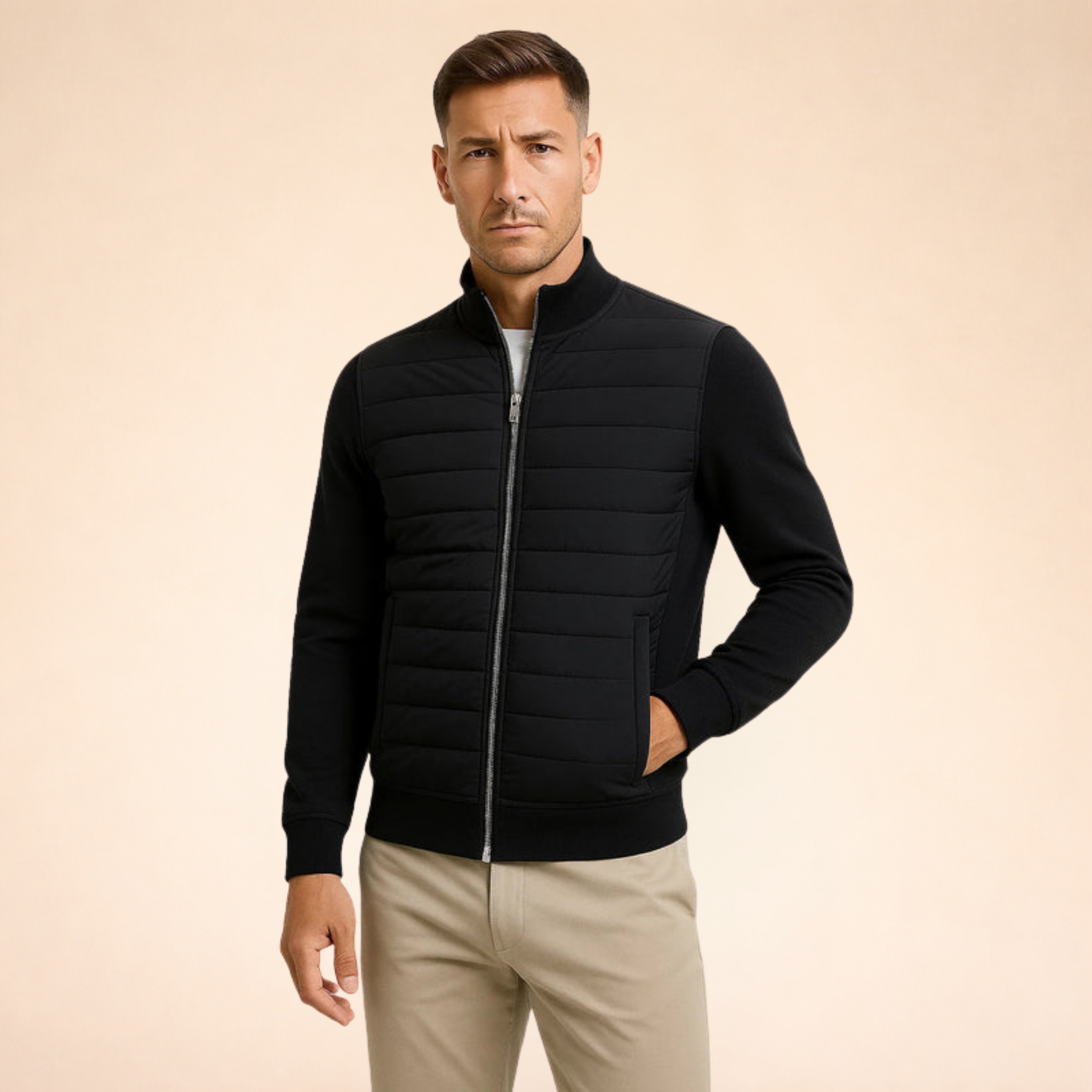 Men's Lightweight Quilted Jacket with Full Zip