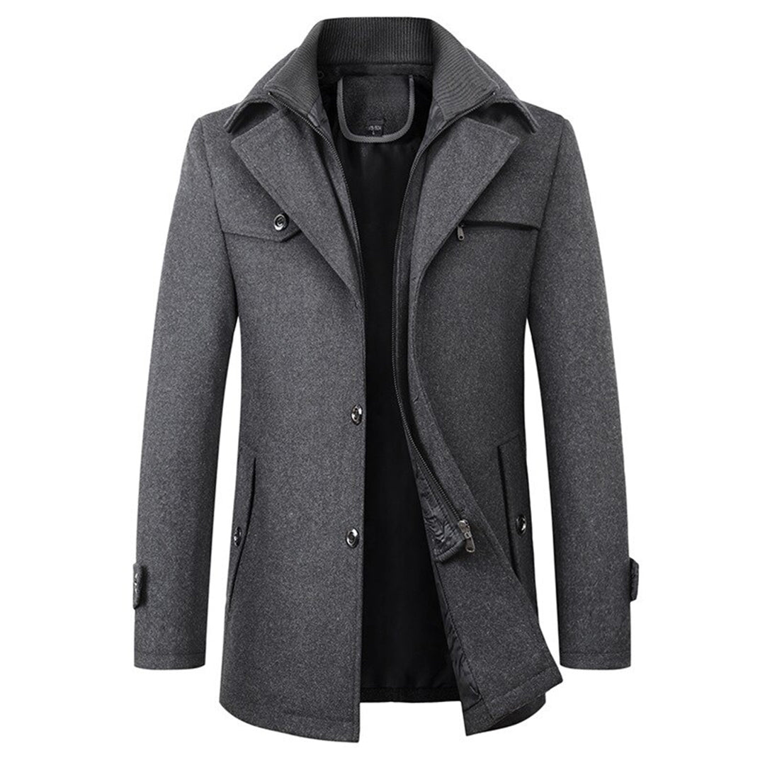 Cappotto Lungo da Uomo Slim Fit con Collo Alto | Soprabito Invernale Elegante e Caldo