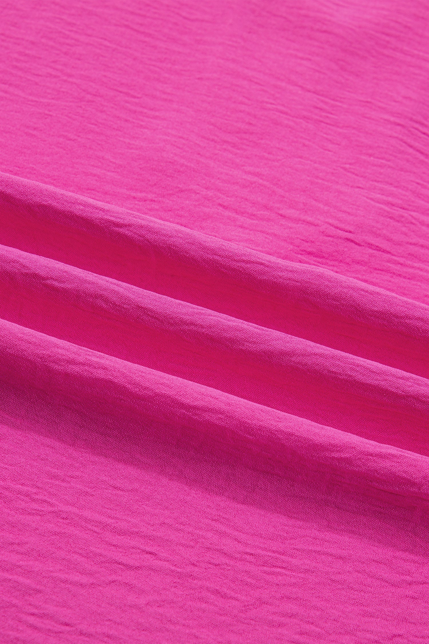 Top a Maniche Corte Ampie con Scollo a V Color Block Rosso Rosa