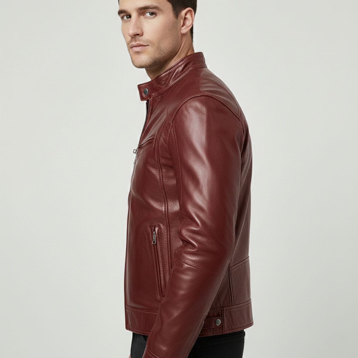 Marco – Giacca in Pelle Moderna da Uomo