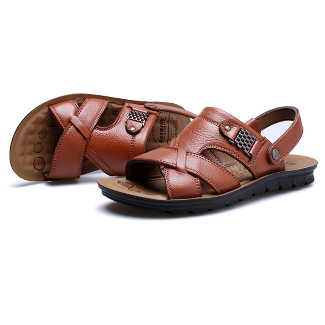 Sandalias ortopédicas de piel para hombre