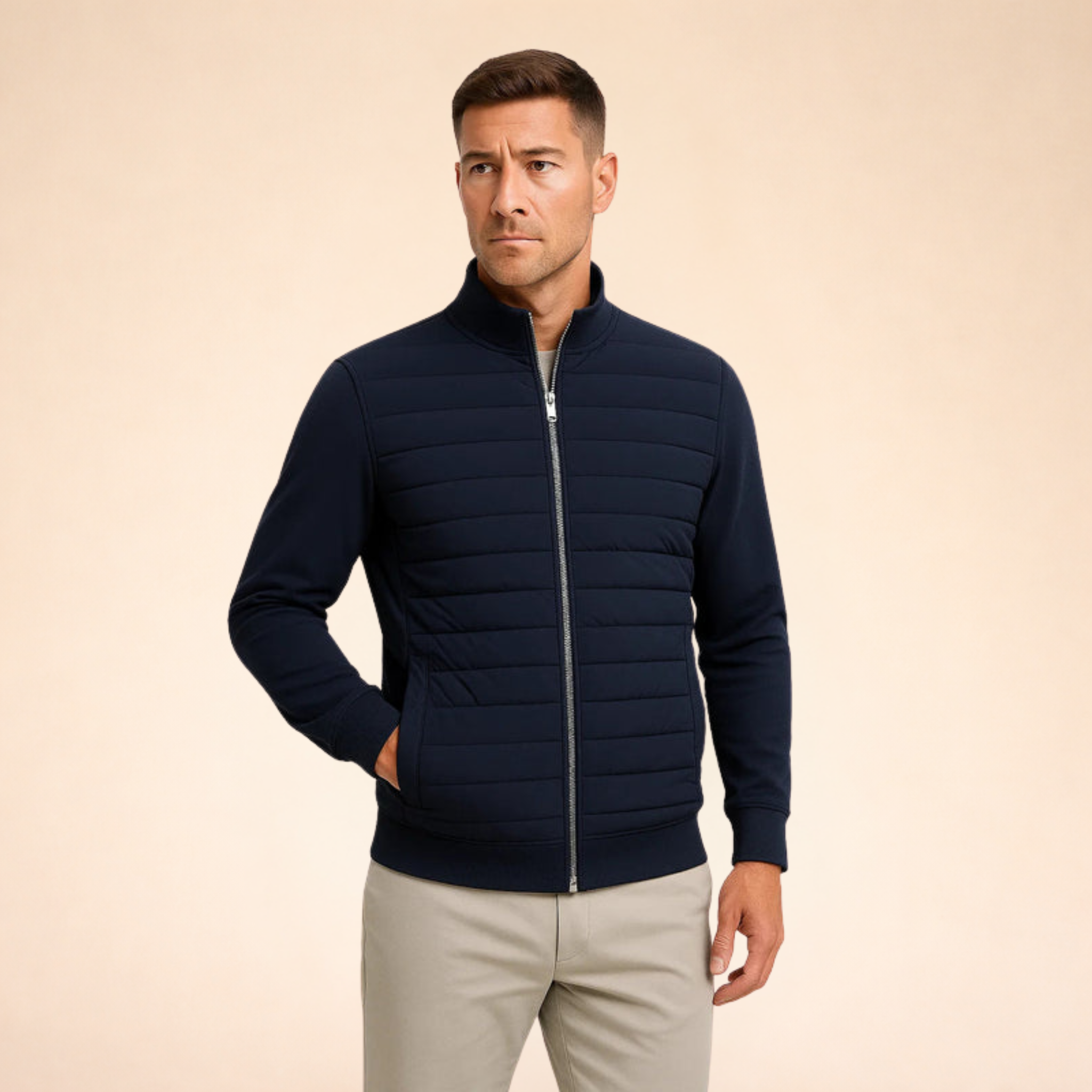Men's Lightweight Quilted Jacket with Full Zip