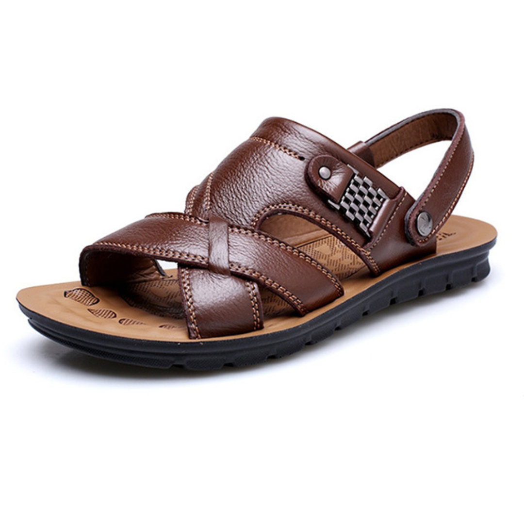 Sandalias ortopédicas de piel para hombre