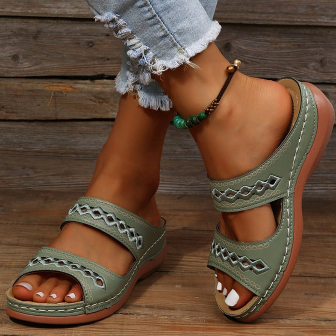 Sandalias ortopédicas para mujer con doble banda ajustable