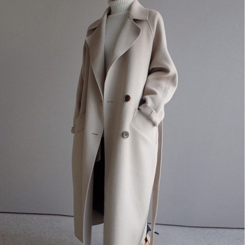 Cappotto Trench Lungo da Donna Caldo Oversize Invernale | Soprabito a Doppio Petto