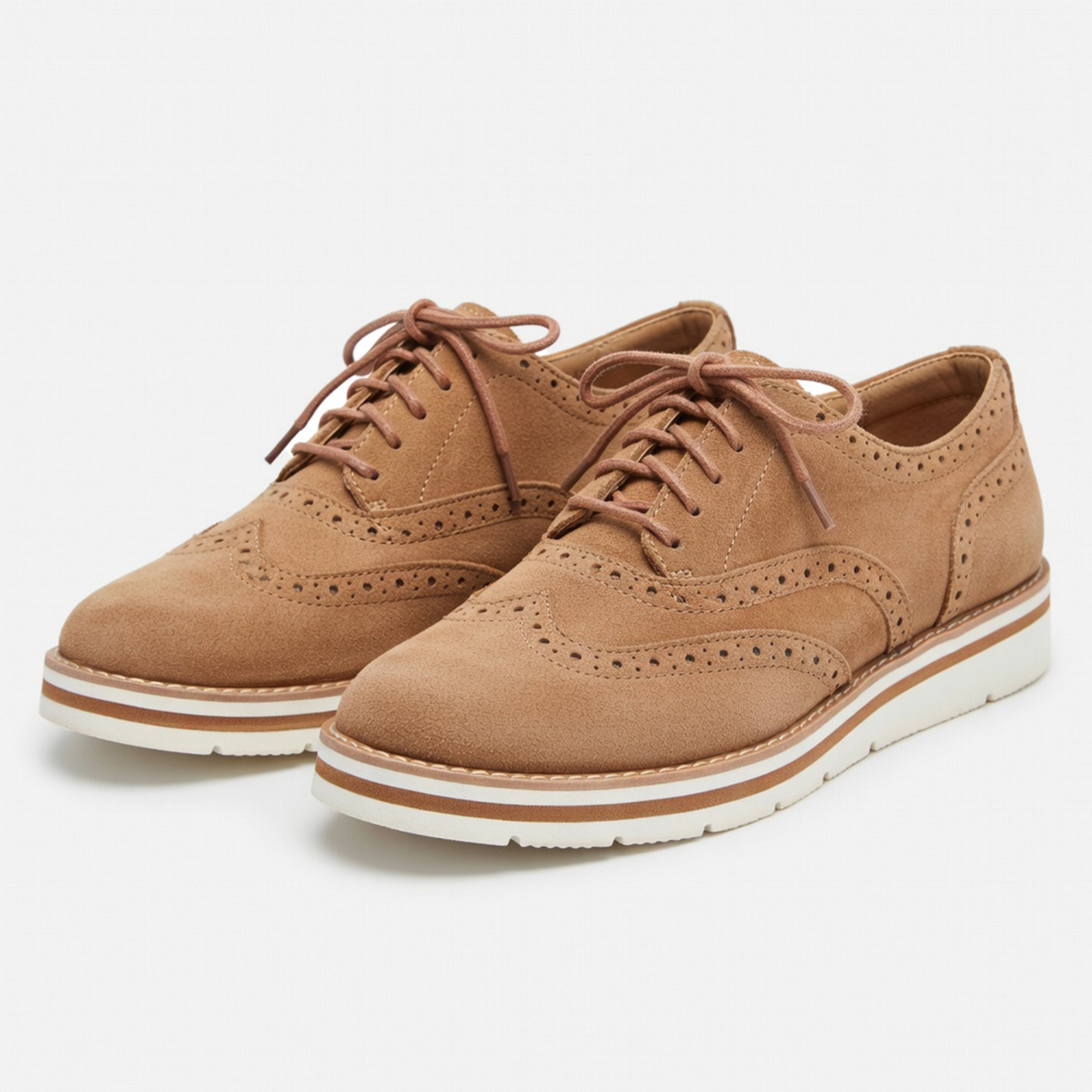 Chaussures Oxford pour femme à lacets avec semelle compensée