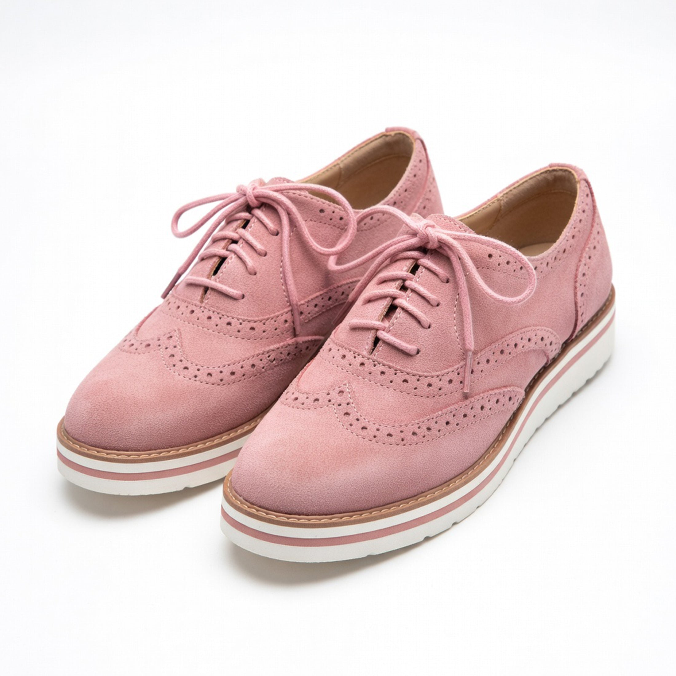 Chaussures Oxford pour femme à lacets avec semelle compensée