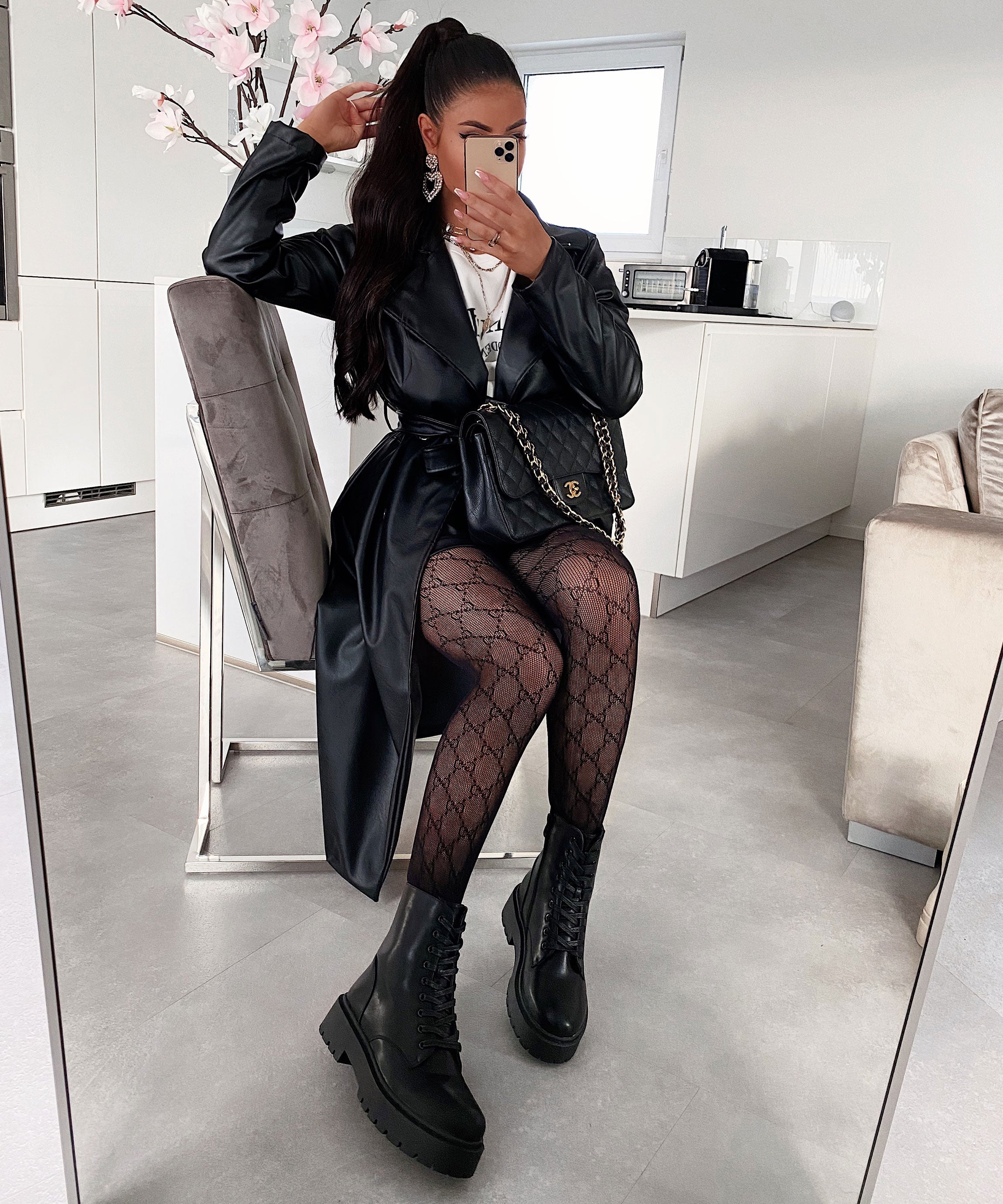 Stivaletti da Combattimento con Zeppa da Donna | Stivaletti con Lacci e Suola Spessa