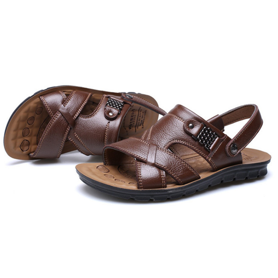 Sandalias ortopédicas de piel para hombre