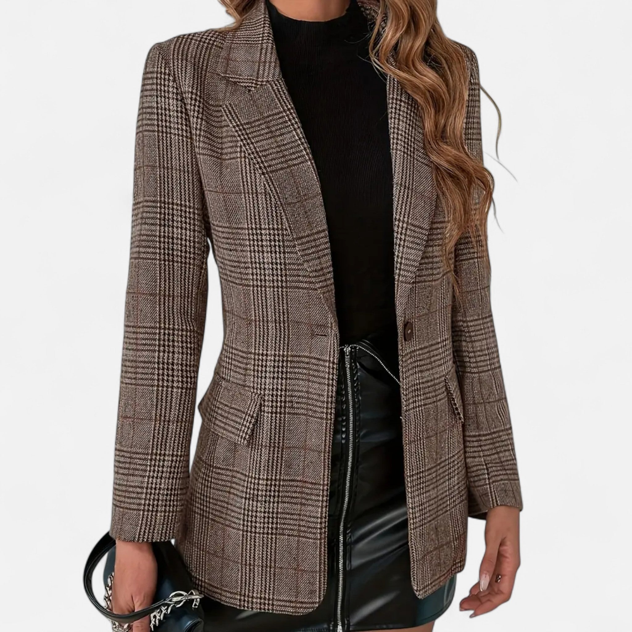 Blazer Donna a Quadri Stile Heritage Monopetto | Giacca Sartoriale Elegante per Ufficio e Look Casual con Fodera Morbida