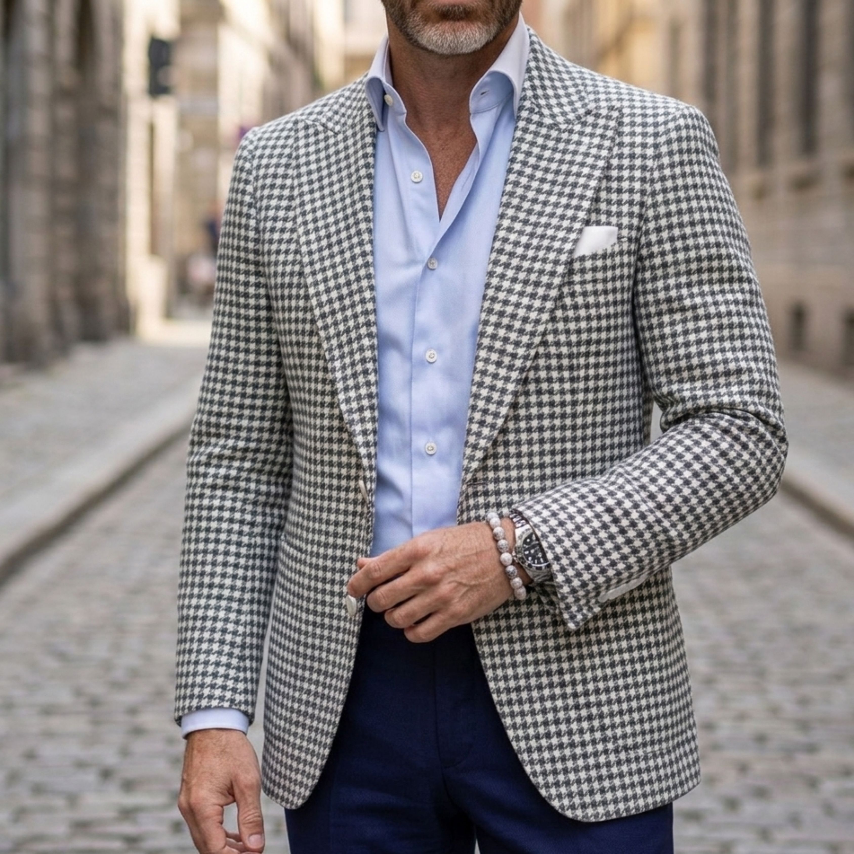 Men's Slim Fit Houndstooth Blazer