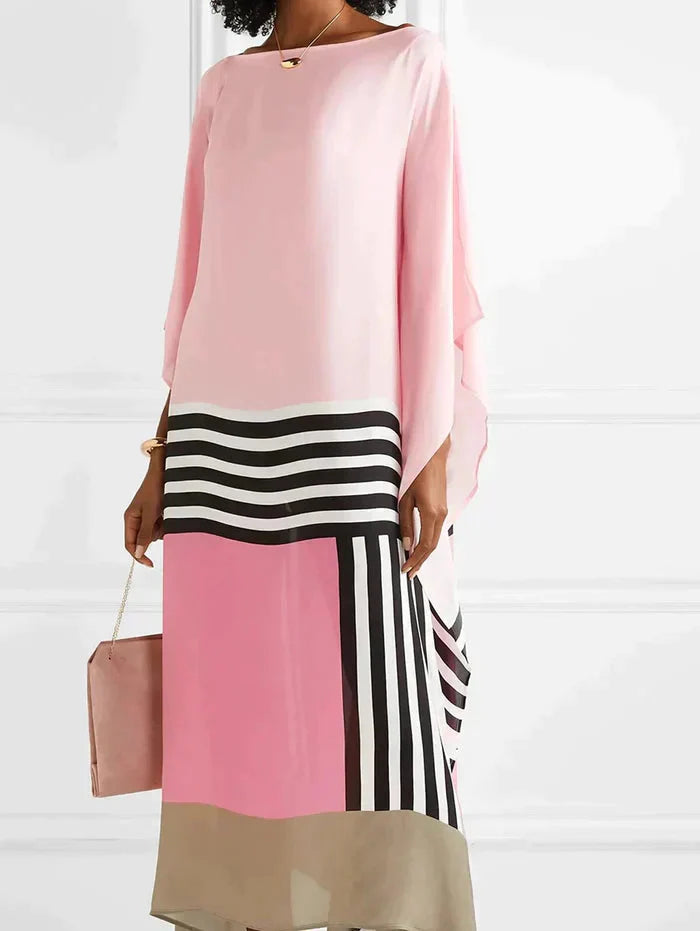 Anika - Kaftano Rosa a Righe Candy