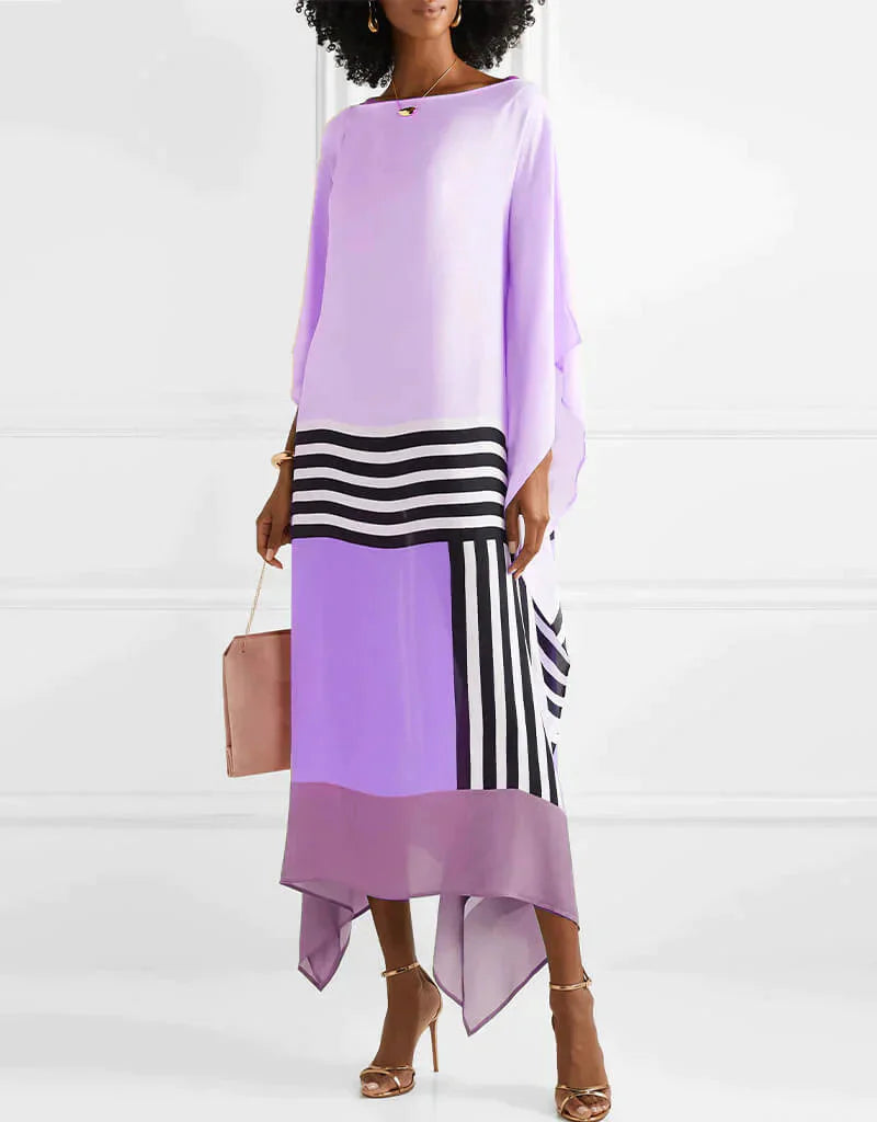 Anika - růžový pruhovaný kaftan Candy