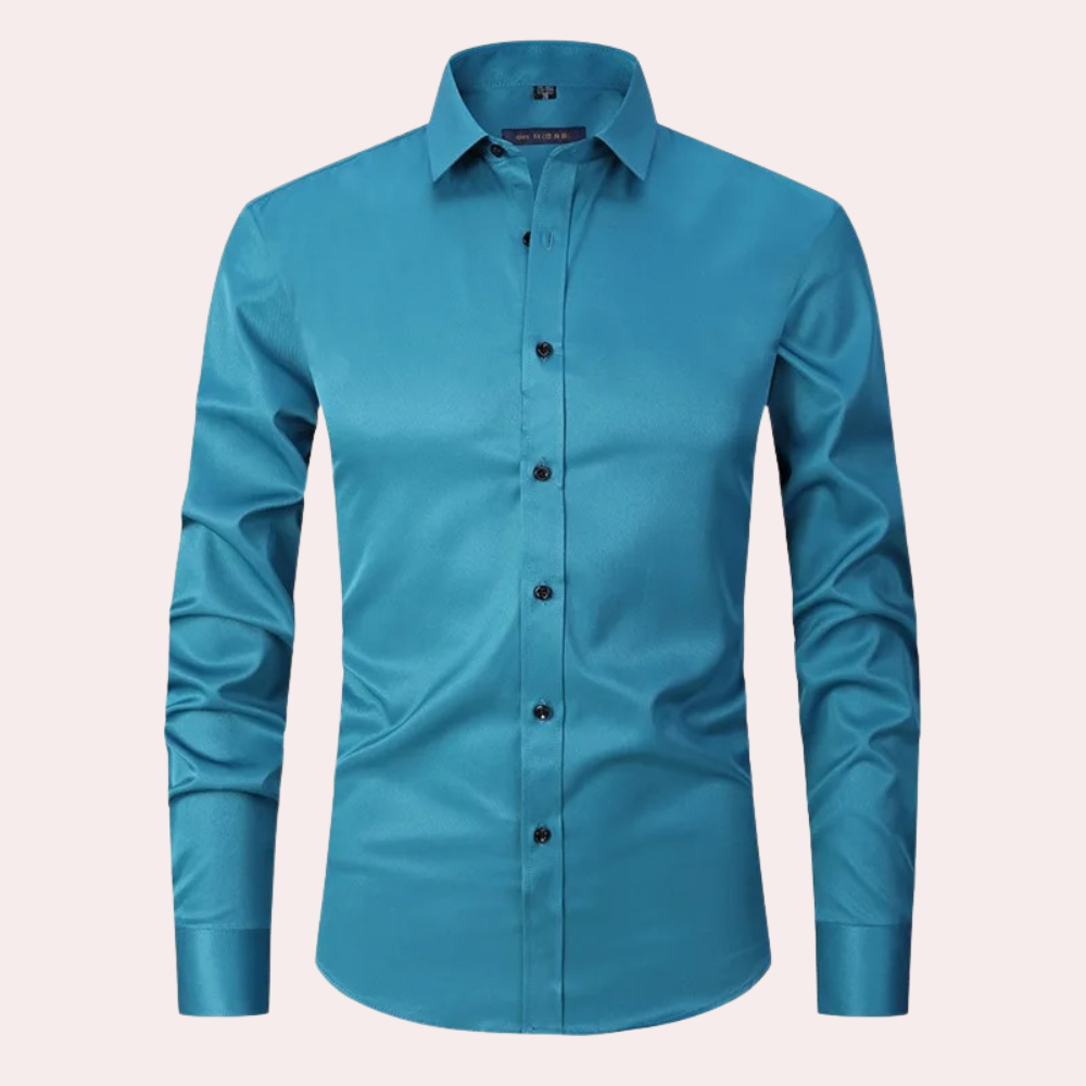 Men's Long Sleeve Slim Fit Shirt in Stretch Cotton