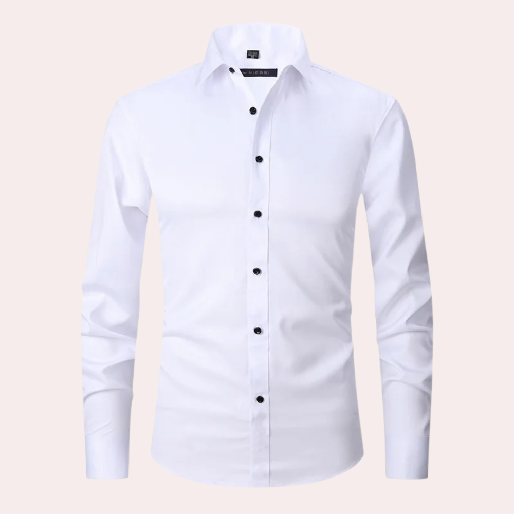 Men's Long Sleeve Slim Fit Shirt in Stretch Cotton
