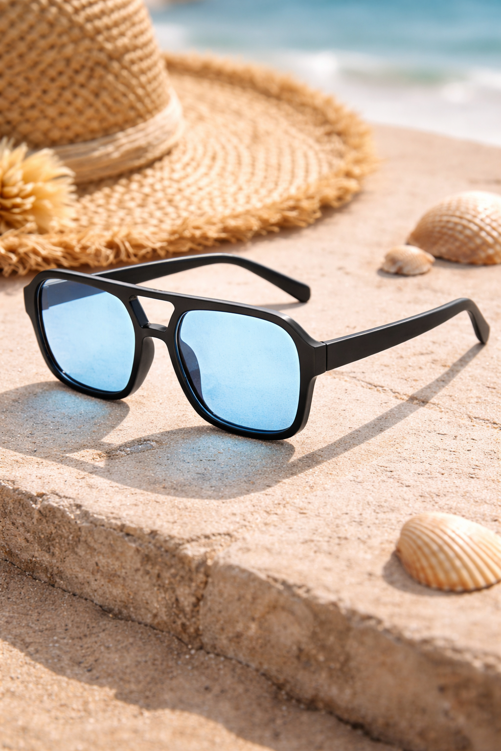 Occhiali da Sole Unisex Rettangolari con Lenti UV Protezione Stile Casual Vintage