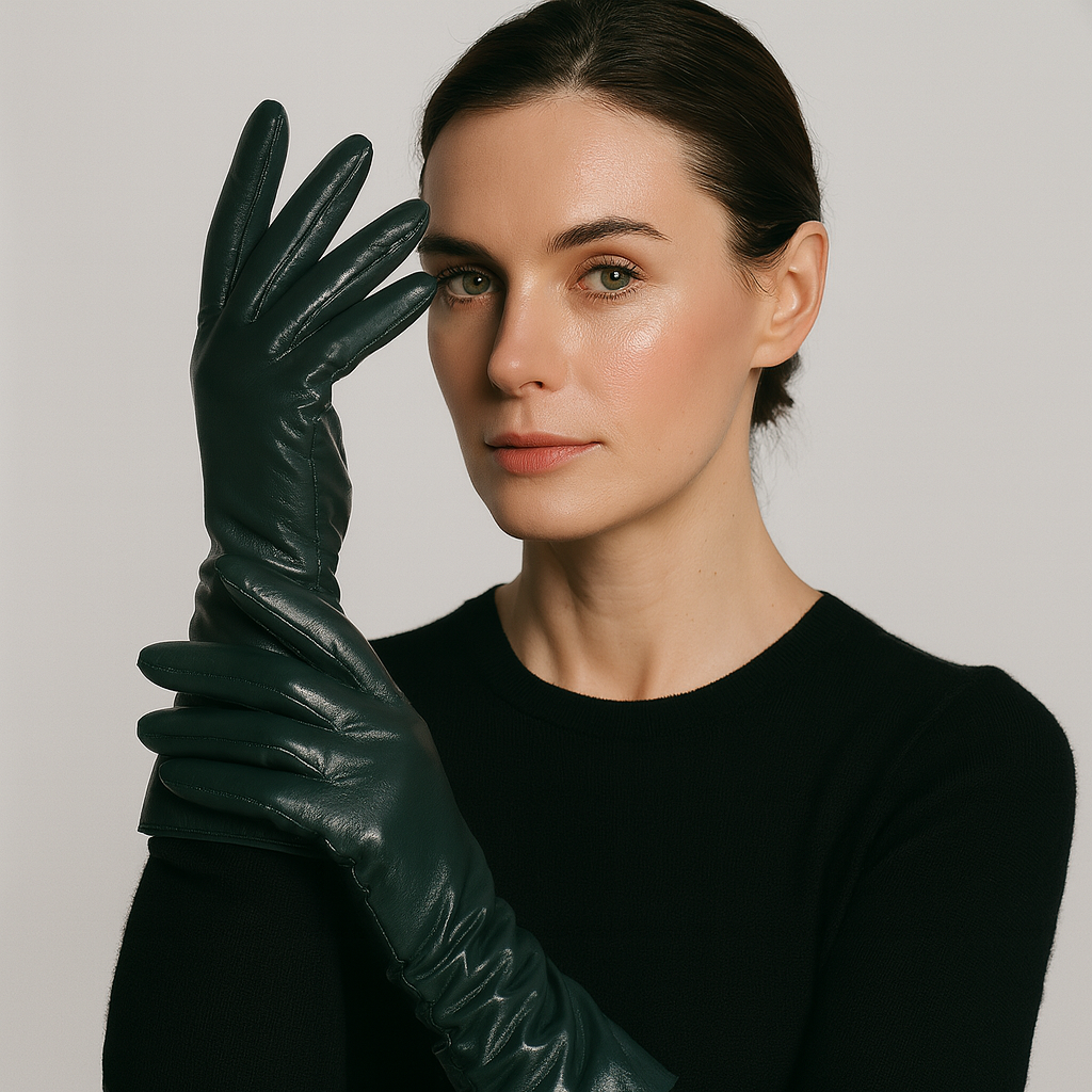 Guanti in Pelle da Donna Eleganti Invernali con Fodera Morbida